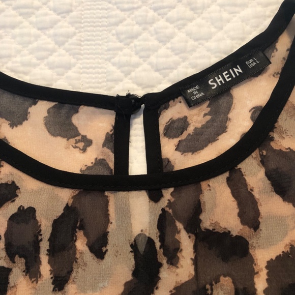 LIGHTWEIGHT BLACK/LEOPARD PRINT TOP 🖤🐆🤎 - Picture 4 of 4